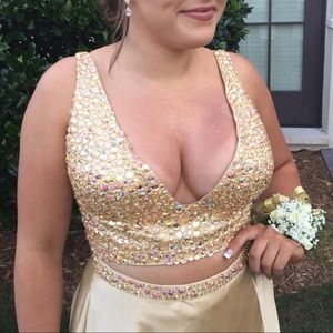 Gold Sherri Hill Prom Dress